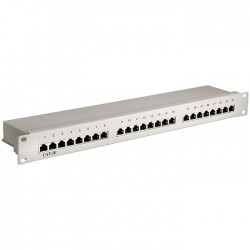 Patch Panel 24-port κατανεμητής 19" για Rack CAT5e STP γκρί