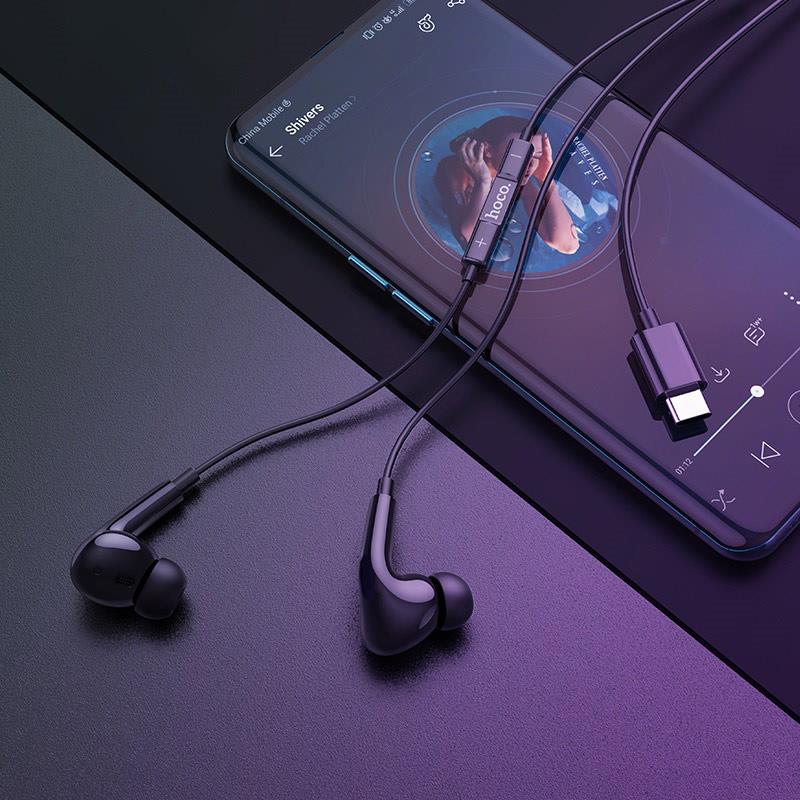 HandsFree HOCO M1 PRO EARPHONES TYPE-C ΜΑΥΡΟ