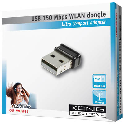 Konig USB WiFi 150Mbps Adapter 802.11b/g/n CMP-WNUSB32 Konig USB WiFi 150Mbps Adapter 802.11b/g/n CMP-WNUSB32