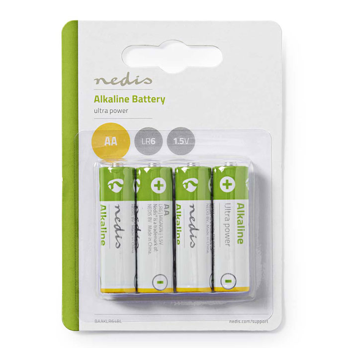 Μπαταρίες NEDIS AA 1,5V LR06 ALKALINE 4τεμ Μπαταρίες NEDIS AA 1,5V LR06 ALKALINE 4τεμ