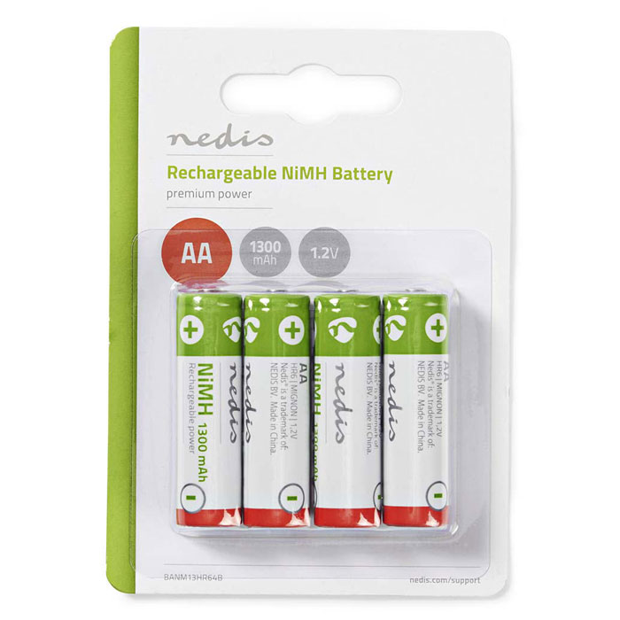 Μπαταρίες Επαναφορτιζόμενες NEDIS Recharge NiMH AA 1300mAh Μπαταρίες Επαναφορτιζόμενες NEDIS Recharge NiMH AA 1300mAh