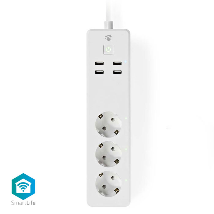 Πολύπριζο WiFi Smart 3Θ+4USB 16A NEDIS Smart