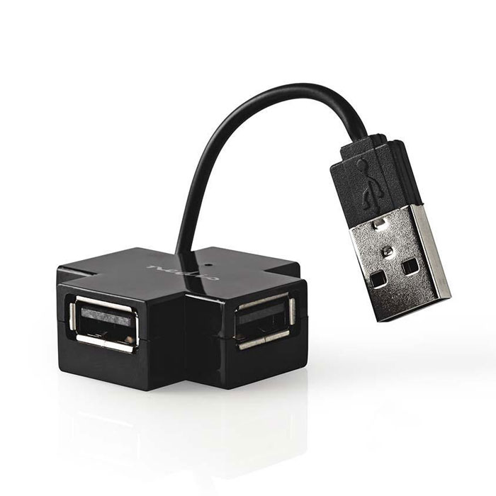 NEDIS USB 2.0 Hub 4 θυρών cross-shaped Κατανεμητής θυρών USB