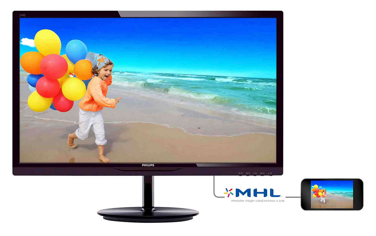 PHILIPS 24" TFT 244E5QHAD LED IPS 1920x1080/VGA/HDMI MHL PHILIPS 24" TFT 244E5QHAD LED IPS 1920x1080/VGA/HDMI MHL