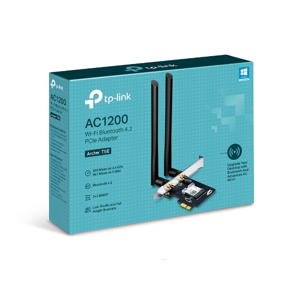 TP-LINK Lan Wireless 802.11a/c 1200Mbps + BT 4.2 T5E PCIExpress TP-LINK Lan Wireless 802.11a/c 1200Mbps + BT 4.2 T5E PCIExpress