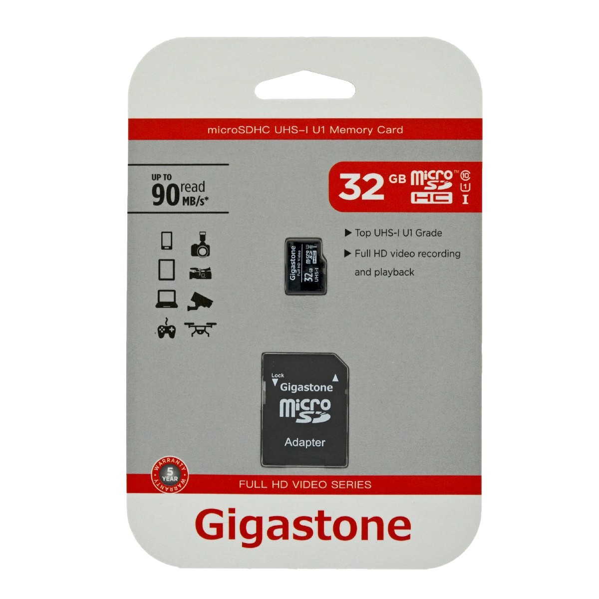Κάρτα Μνήμης 32GB Gigastone MicroSDHC UHS-1 C10 Full HD