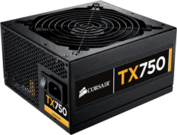 Τροφοδοτικό CORSAIR 750W V2 Silent 14cm Fan/PFC 80plus+/TX750