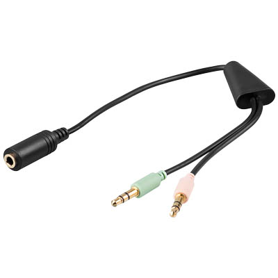 Καλώδιο ήχου Stereo με Mic 3.5mm 4Pin F σε 2x 3.5mm Jack