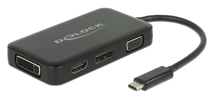 Docking Station Adapter Type-C to HDMI/VGA/DVI/DP 4K Delock