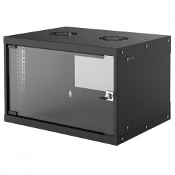 RACK Επίτοιχο Καμπίνα Δικτύου 19" 6U βάθος 400mm Mαύρο