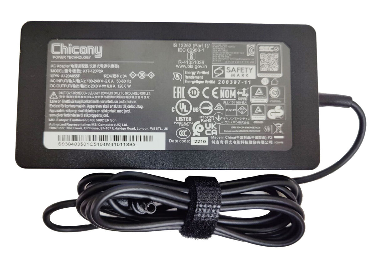 AC Adapter 20V 6A 120W