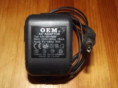 Τροφοδοτικό 9VAC 1000mA Power Supply Leader Electr AA-091ABM