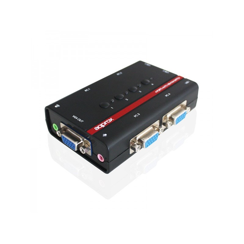 Approx KVM Switch 4 Υπολογιστές VGA με καλώδια Approx KVM Switch 4 Υπολογιστές VGA με καλώδια