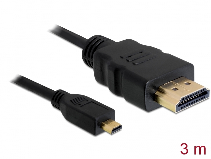 Καλώδιο HDMI micro D σε HDMI 3m with Ethernet Delock 82663 Καλώδιο HDMI micro D σε HDMI 3m with Ethernet Delock 82663