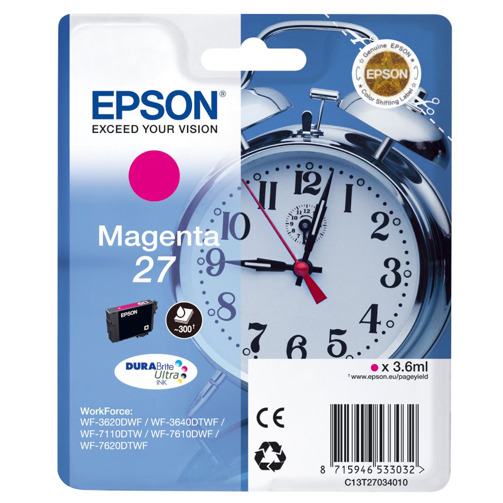 Έγχρωμο Μελάνι EPSON STYLUS T2703 MAGENTA WF-3620DWF