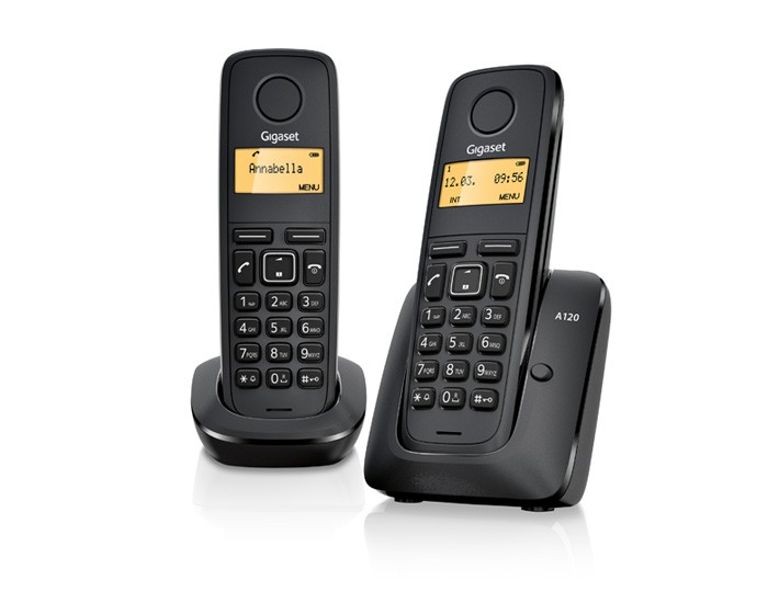 Ασύρματο Τηλέφωνο SIEMENS GIGASET A120 Duo Black ECO DECT Ασύρματο Τηλέφωνο SIEMENS GIGASET A120 Duo Black ECO DECT