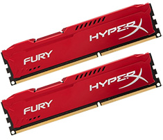 Kingston DDR3 1866MHz 8GB HyperX Fury Red HX318C10FRK2/8 Kingston DDR3 1866MHz 8GB HyperX Fury Red HX318C10FRK2/8