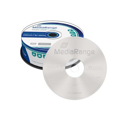 MediaRange Dual Layer 8,5Gb DVD9 DVD+R DL Αδεια Cake Box x25τεμ MediaRange Dual Layer 8,5Gb DVD9 DVD+R DL Αδεια Cake Box x25τεμ