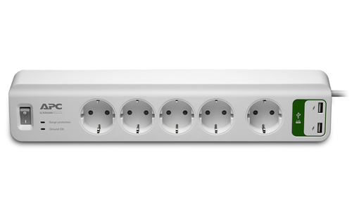 APC πολύπριζο προστασίας SurgeArrest PM5U-GR 5 Θέσεων 2xUSB APC πολύπριζο προστασίας SurgeArrest PM5U-GR 5 Θέσεων 2xUSB