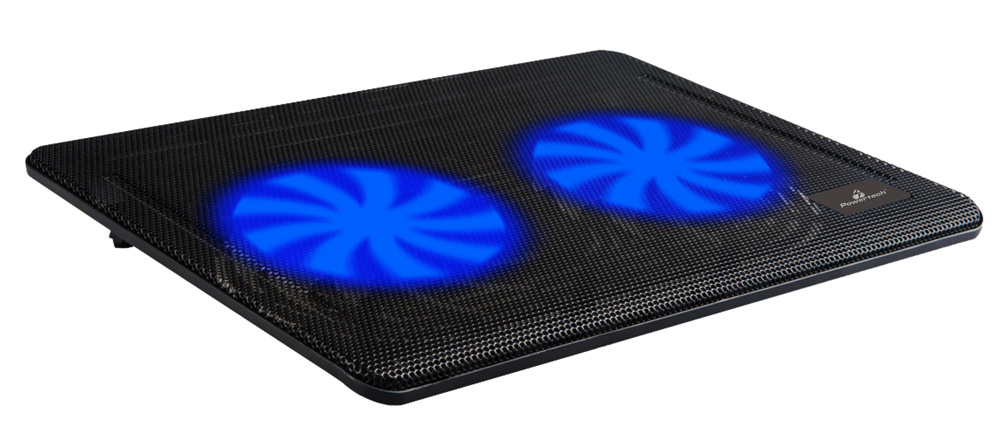 Βάση & ψύξη laptop PT-738 έως 15.6" 2x125mm fan LED μαύρο