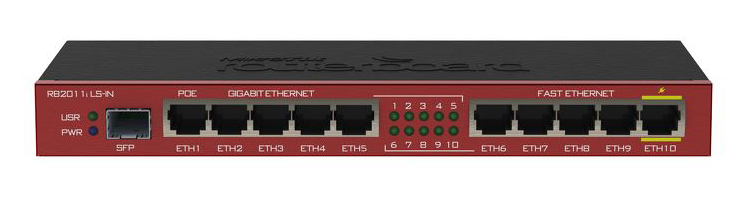 Mikrotik RouterBoard RB2011iL-IN 64Mb 5xLAN 5x GbitLAN