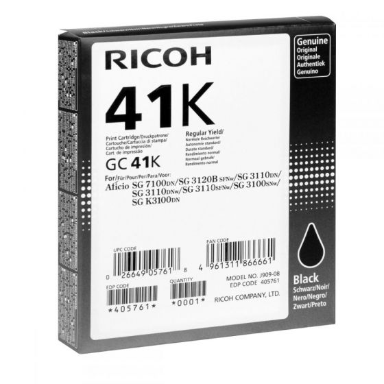 Εγχρωμο Μελάνι Ricoh Gel 405761 Black 2.5k Pgs