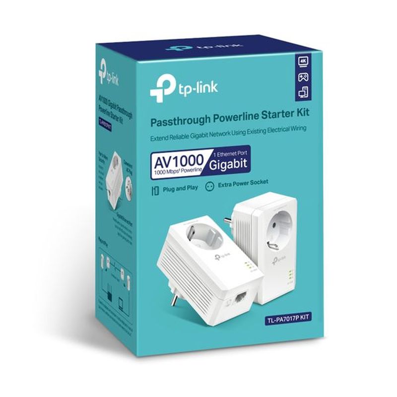 TP-LINK Powerline TL-PA7017P KIT PassThr 1000Mbps Gigabit