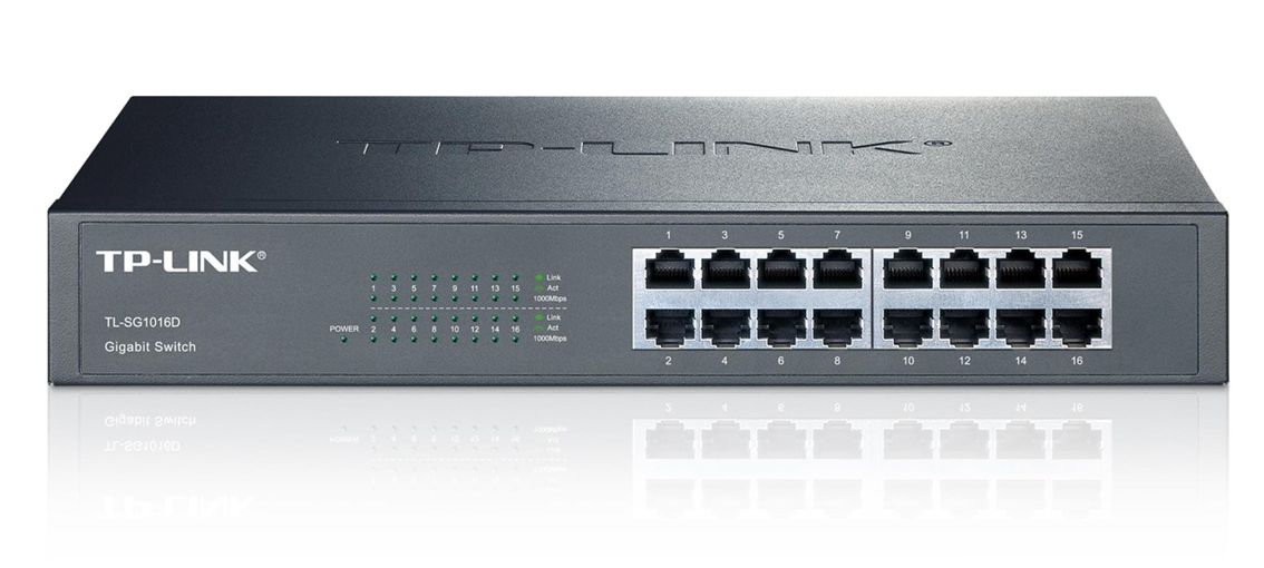 TP-LINK Switch 16Port Gigabit 10/100/1000 Rackmount TL-SG1016D