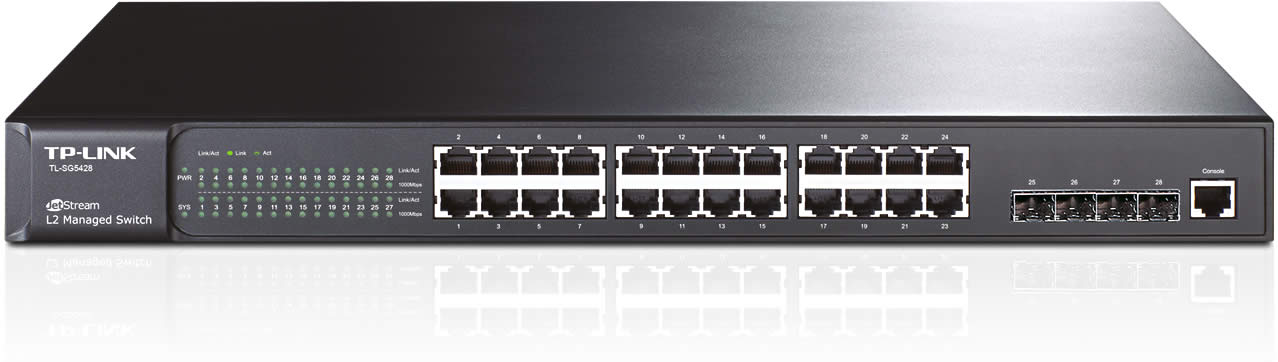 TP-LINK Switch 24PORT 10/100/1000 Rackmount TL-SG5428 TP-LINK Switch 24PORT 10/100/1000 Rackmount TL-SG5428