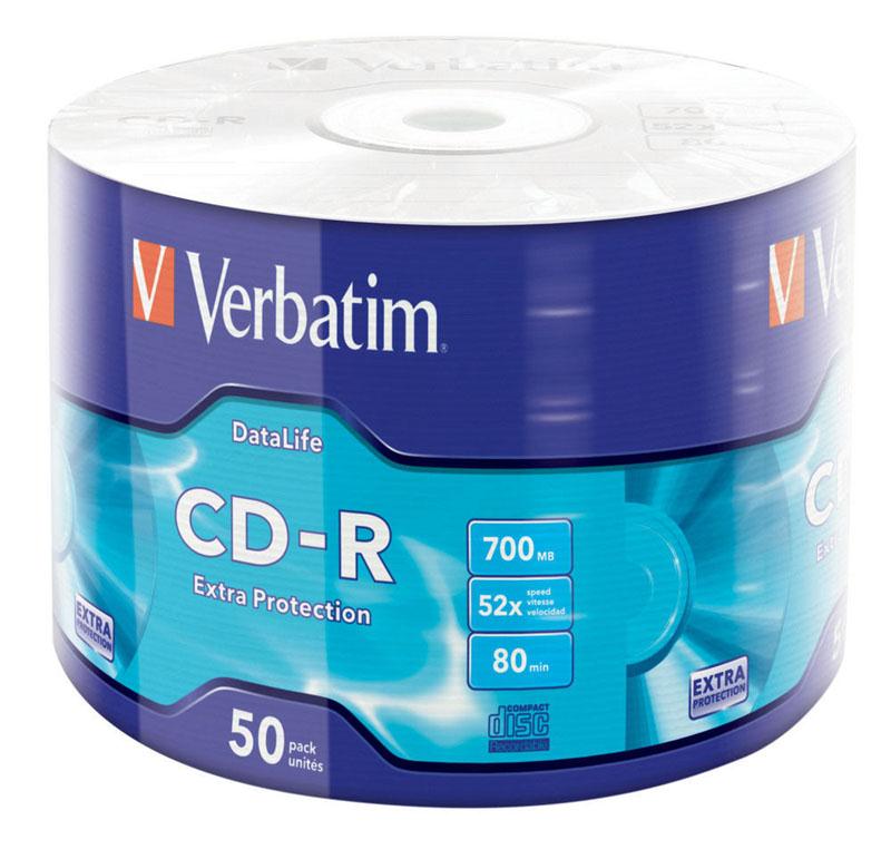 VERBATIM CD-R 700MB 52X Spindle 50T Wrap 43787 VERBATIM CD-R 700MB 52X Spindle 50T Wrap 43787