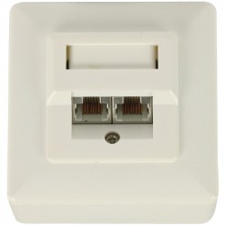 Πρίζα τοίχου εξωτερική CAT5e (2X RJ45) λευκή VLCP 89150I