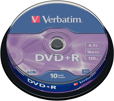Verbatim DVD+R 4.7 GB 16x Cake Box πακέτο 10 τεμαχίων 43498 Verbatim DVD+R 4.7 GB 16x Cake Box πακέτο 10 τεμαχίων 43498