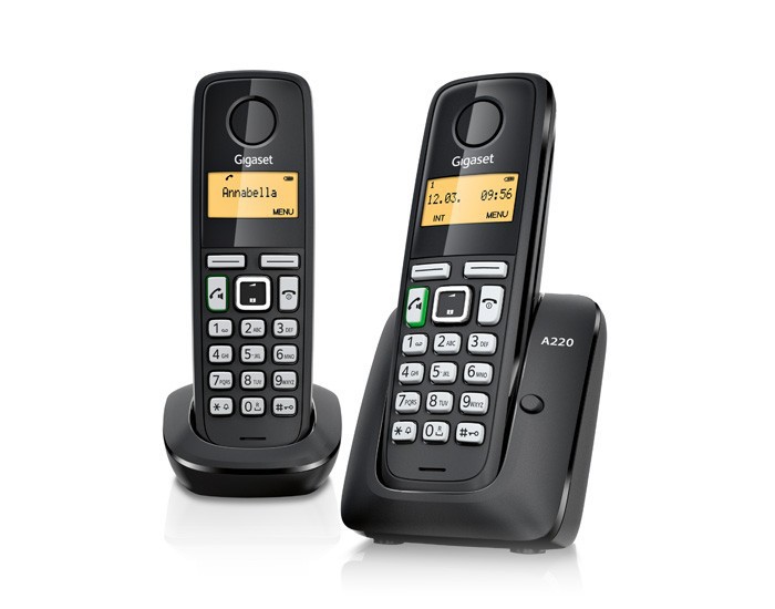 Ασύρματο Τηλέφωνο SIEMENS GIGASET A220 Duo Black ECO DECT Ασύρματο Τηλέφωνο SIEMENS GIGASET A220 Duo Black ECO DECT
