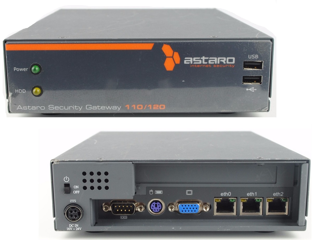 Astaro Security Gateway 110/120 UTM Firewall  #RFB 3xLAN