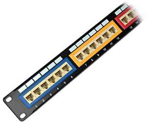 Patch Panel 24-port Color κατανεμητής 19" για Rack Cat5e