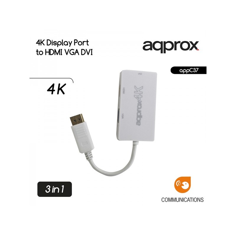 Adaptor Display Port to HDMI/VGA/DVI Adapter Approx Adaptor Display Port to HDMI/VGA/DVI Adapter Approx