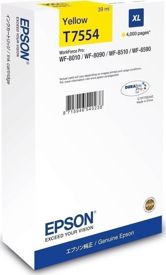 Epson C13T755440 Yellow WF-8590/8510/8090/8010 XL 4000p