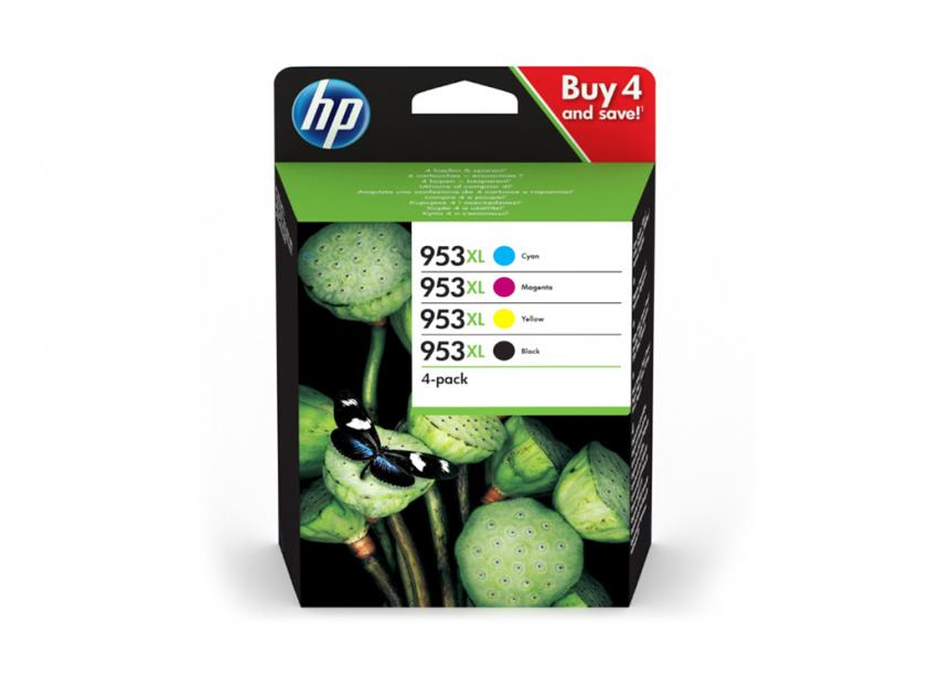 HP No953XL 4-PACK CMYK 3HZ52AE 2.000/1.600pgs HP No953XL 4-PACK CMYK 3HZ52AE 2.000/1.600pgs