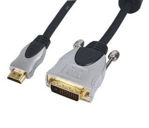 Καλώδιο Οθόνης από HDMI σε DVI-D Dual 5m M/M Gold Plated