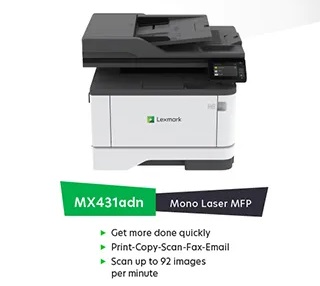 LEXMARK MX431adn A4 40ppm 2400dpi 512MB U-L DADF Laser 3YW