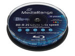 MediaRange Blu-Ray BD-R 4x Printable FullSurface Cake (x10 τεμ)