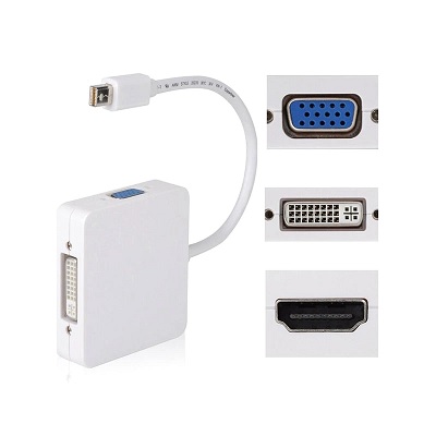 Adapter Mini DisplayPort to HDMI/DVI/VGA Powertech