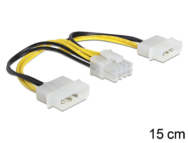 Καλώδιο 2xMolex to 8pin για μητρική Cable Power