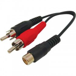 Καλώδιο ήχου Stereo 2x RCA αρσ. - 1x RCA θηλ. 0,2m