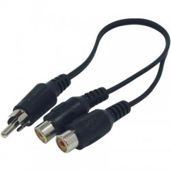 Καλώδιο ήχου Stereo 2x RCA θηλ. - 1x RCA αρσ. 0,2m