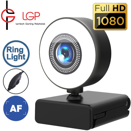 Webcamera FHD 1080P 30Fps Ring Light+Μικρόφωνο LAMTECH