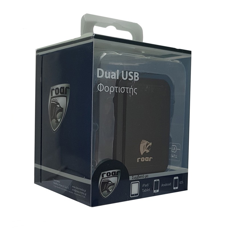 Φορτιστής ROAR PT-500 5V 2.1A 2xUSB Black