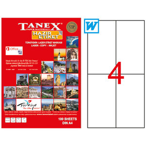 Αυτοκόλλητες ΕΤΙΚΕΤΕΣ 105X148,5 A4/4 100Φύλλα TW-2204 Αυτοκόλλητες ΕΤΙΚΕΤΕΣ 105X148,5 A4/4 100Φύλλα TW-2204