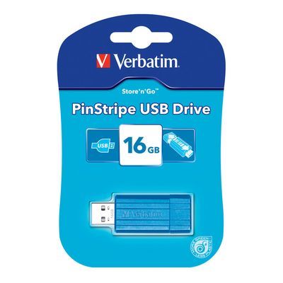 Verbatim 16GB - Store'n'Go Pinstripe USB Drive Blue 49068 Verbatim 16GB - Store'n'Go Pinstripe USB Drive Blue 49068