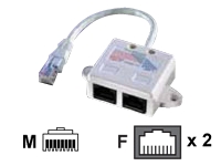 Διακλαδωτής Δικτύου CAT5e RJ45 2port Doubler UTP Data - Data